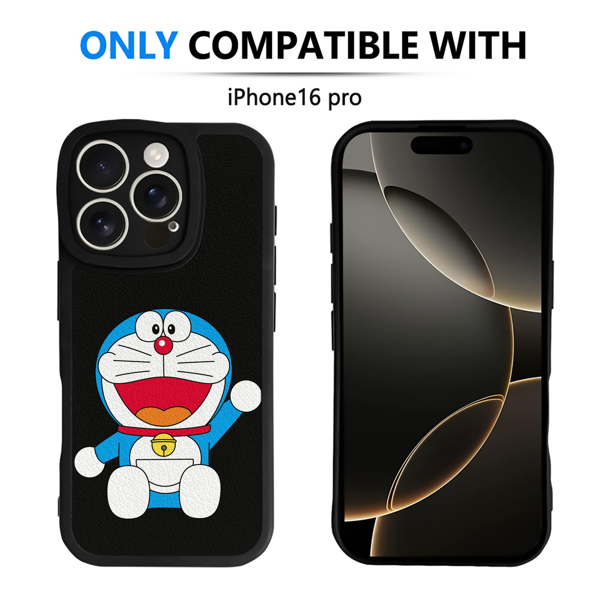 （画像用） ドラえもん Doraemon 【iPhone 16シリーズ対応】シリコンスマホケース（レザー調） 材質：シリコン